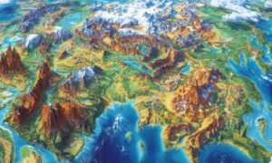 LiDAR mapping visualization showing detailed terrain and elevation data used for permit review